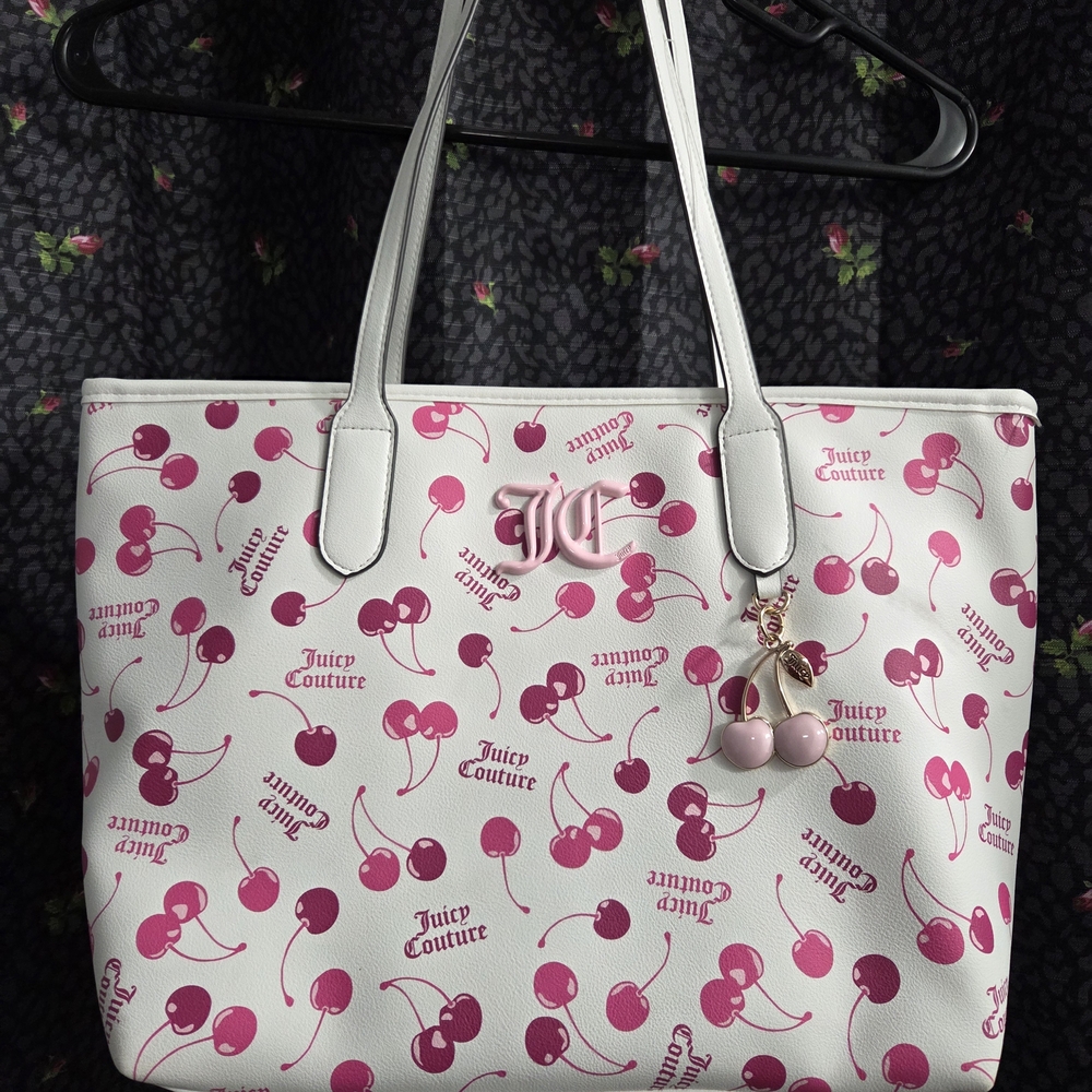 SOLD Juicy Couture White and Pink Tote Bag